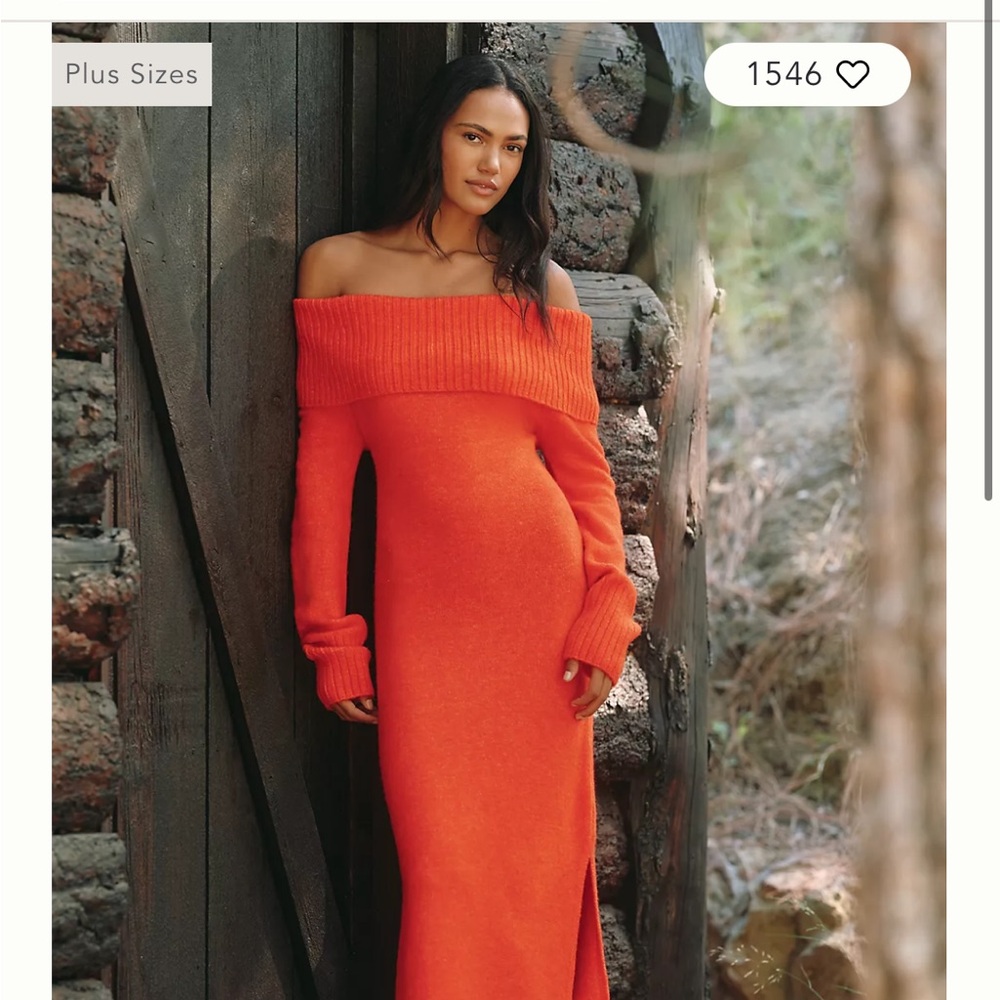 Daily Practice Off-Shoulder Foldover Midi Sweater Dress
